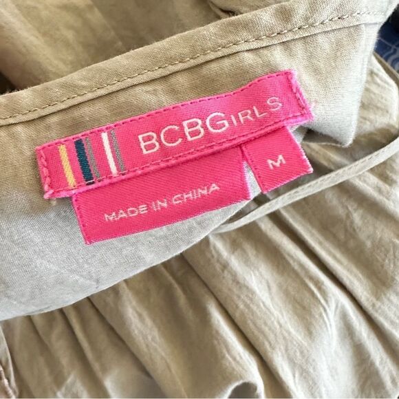 Women’s BCBG Neutral Tan Boho Summer Midi Dress M - Picture 13 of 14